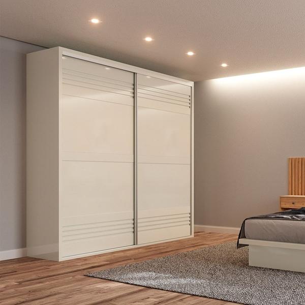 Imagem de Guarda Roupa Casal 223cm 2 Portas de Correr 100% MDF TW602 Off White - Dalla Costa