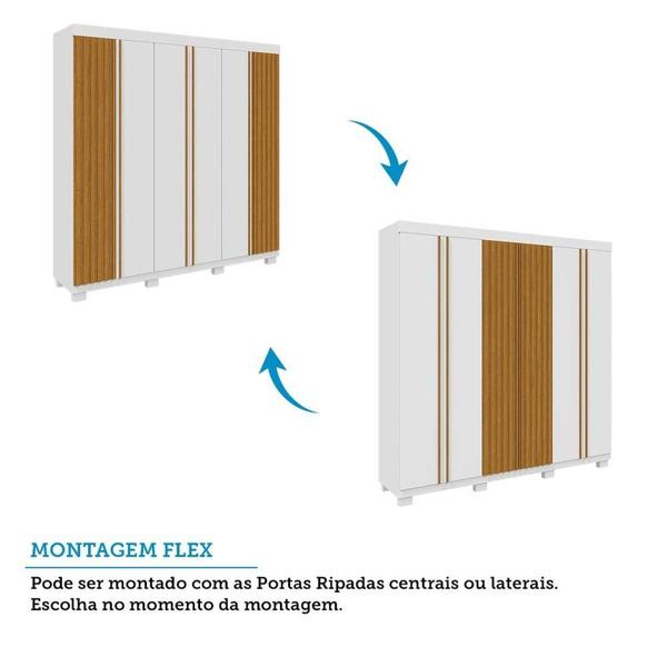 Imagem de Guarda-roupa Casal 230,10cm 6 Portas Ripado 6 Gavetas 100% Mdf Magnólia