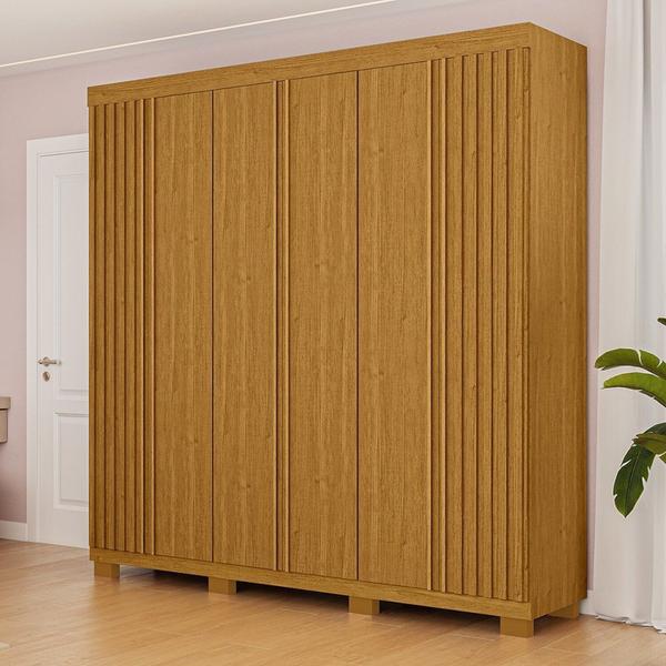 Imagem de Guarda-roupa Casal 230,10cm 6 Portas Ripado 6 Gavetas 100% Mdf Magnólia