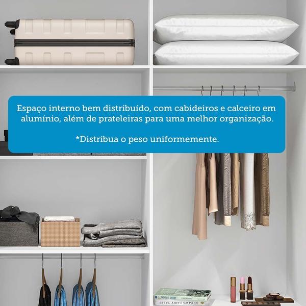 Imagem de Guarda-roupa Casal 230,10cm 6 Portas Ripado 6 Gavetas com Espelho 100% Mdf Magnólia