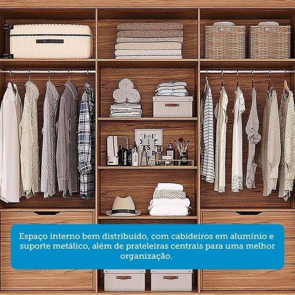 Imagem de Guarda-roupa Casal 234,60cm 6 Portas com Espelho e 6 Gavetas 100% Mdf Boston Espresso Móveis