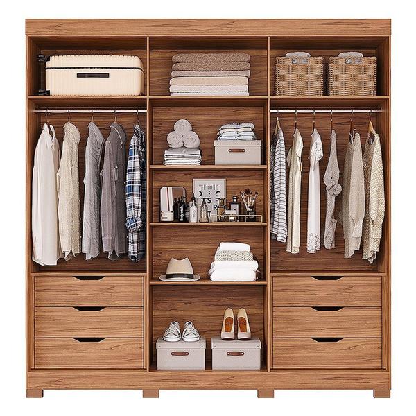 Imagem de Guarda-roupa Casal 234,60cm 6 Portas com Espelho e 6 Gavetas 100% Mdf Boston Espresso Móveis