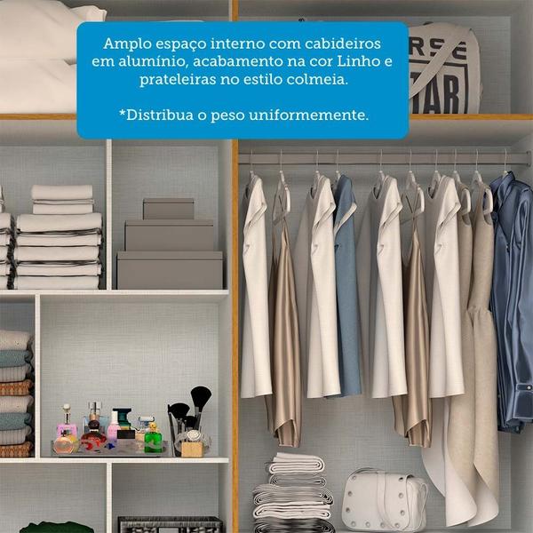 Imagem de Guarda-roupa Casal 243,90cm 6 Portas com Espelho 100% Mdf Buganvílea Espresso Móveis