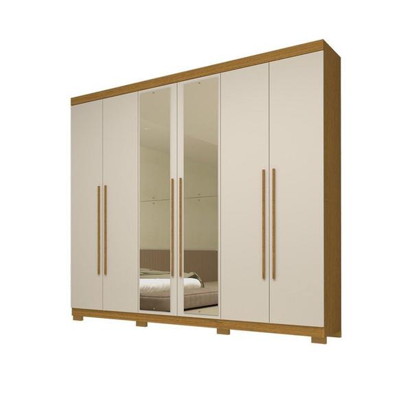 Imagem de Guarda-roupa Casal 243,90cm 6 Portas com Espelho 100% Mdf Buganvílea Espresso Móveis