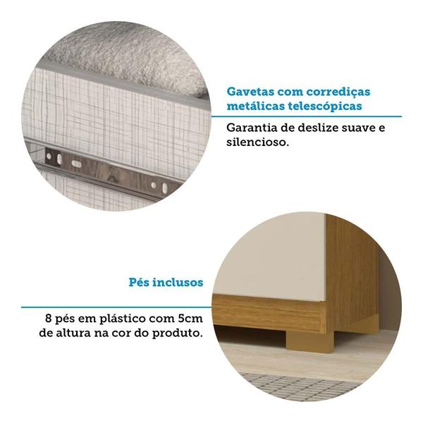 Imagem de Guarda-roupa Casal 243,90cm 6 Portas com Espelho 100% Mdf Buganvílea Espresso Móveis