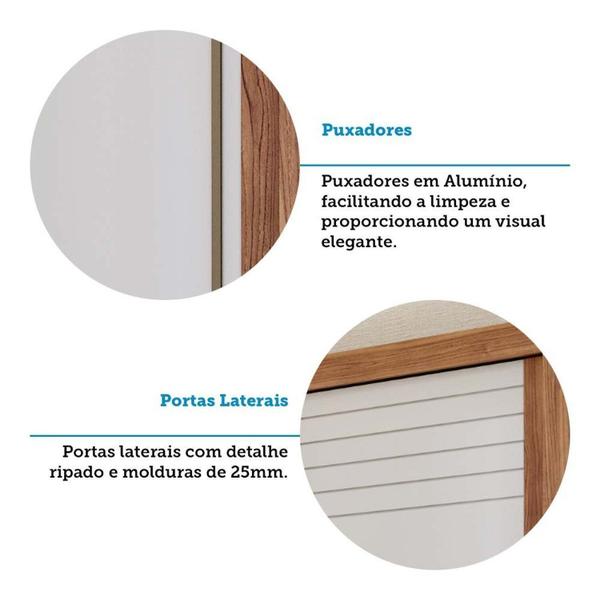 Imagem de Guarda-roupa Casal 270,60cm 3 Portas de Correr sem Pés 100% Mdf Aracruz Espresso Móveis