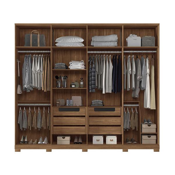 Imagem de Guarda Roupa Casal 273cm 8 Portas 4 Gavetas com Pés 100 MDF Ele e Ela Santos Andirá