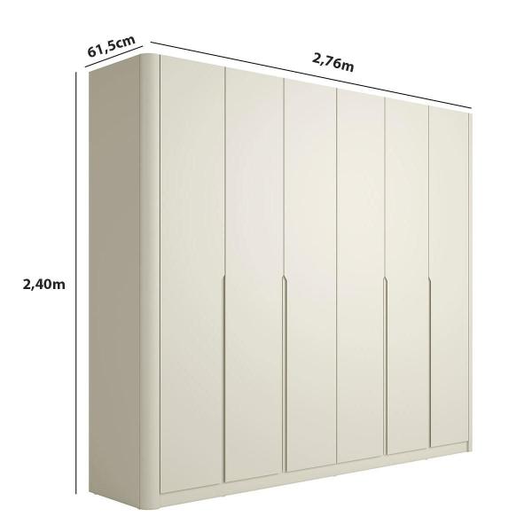 Imagem de Guarda Roupa Casal 276cm com 6 Portas de Abrir 100% MDF