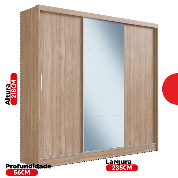 Imagem de Guarda Roupa Casal 3 Portas 1 Espelho 100% MDF London Yescasa