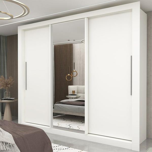 Guarda-roupa Casal 3 Portas 1 Porta Espelhada Milão Yescasa 100% MDF Guarda-roupa Casal 3 Portas 1 Porta Espelhada Milão Yescasa 100% MDF