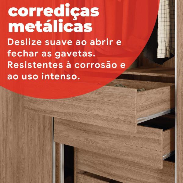 Imagem de Guarda Roupa Casal 3 Portas 100% MDF London Yescasa