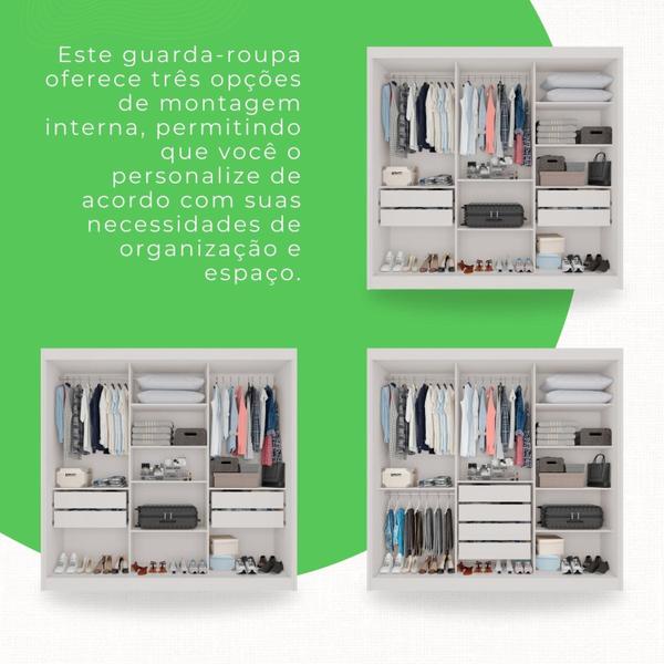 Imagem de Guarda-roupa Casal 3 Portas 4 Gavetas Atenas