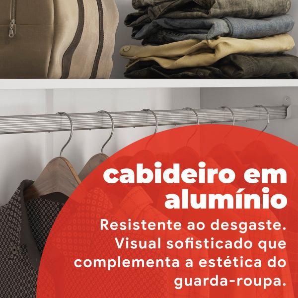 Imagem de Guarda Roupa Casal 3 Portas 4 Gavetas Plata