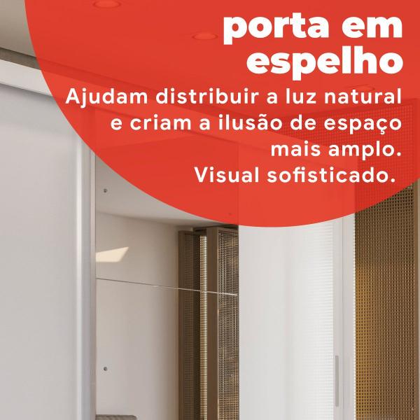 Imagem de Guarda Roupa Casal 3 Portas 4 Gavetas Plata