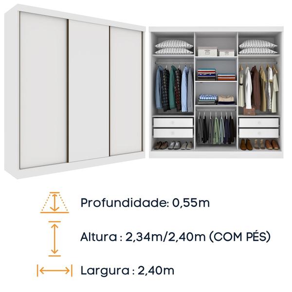 Imagem de Guarda Roupa Casal 3 Portas 4 Gavetas Somalia com Porta Espelho Espresso Tcil Móveis