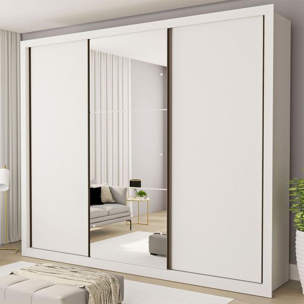 Imagem de Guarda-Roupa Casal 3 Portas 6 Gavetas Branco - Minastex