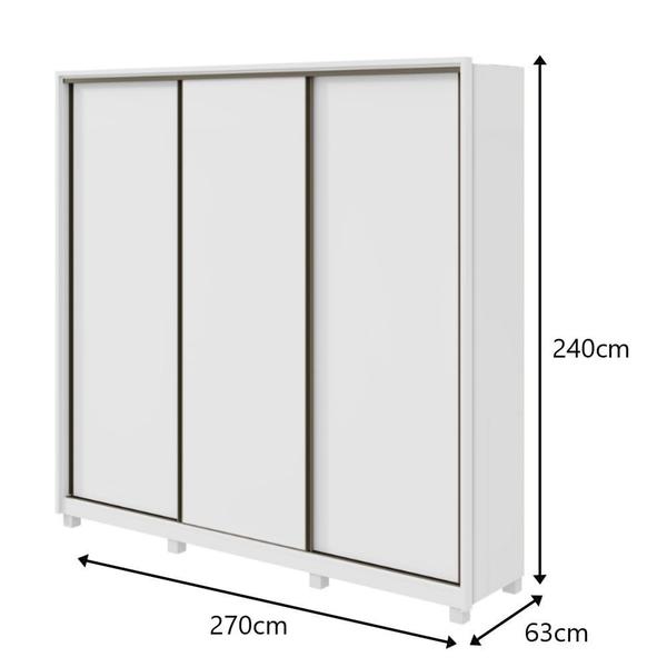 Imagem de Guarda Roupa Casal 3 Portas 6 Gavetas Spazio com 1 Porta Glass com Pés Lopas