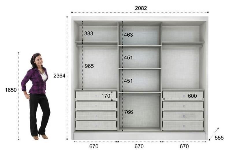 Imagem de Guarda Roupa Casal 3 Portas 8 Gavetas - Arezzo Plus-Branco - Móveis Novo Horizonte