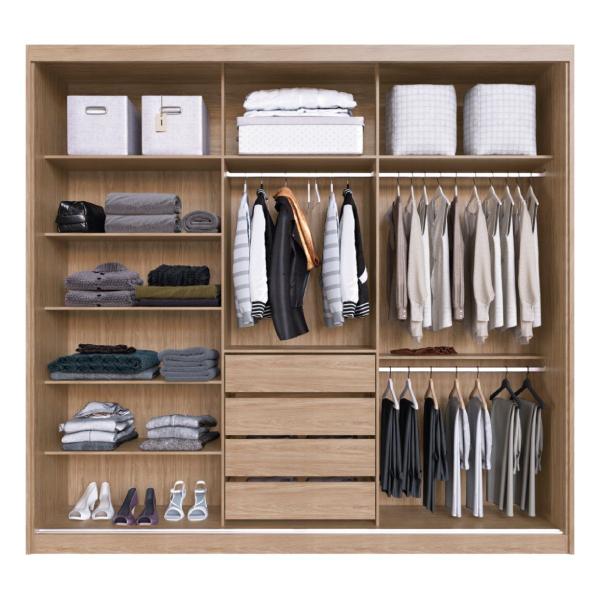 Imagem de Guarda Roupa Casal 3 Portas com Espelho 4 Gavetas 100% MDF London Yescasa