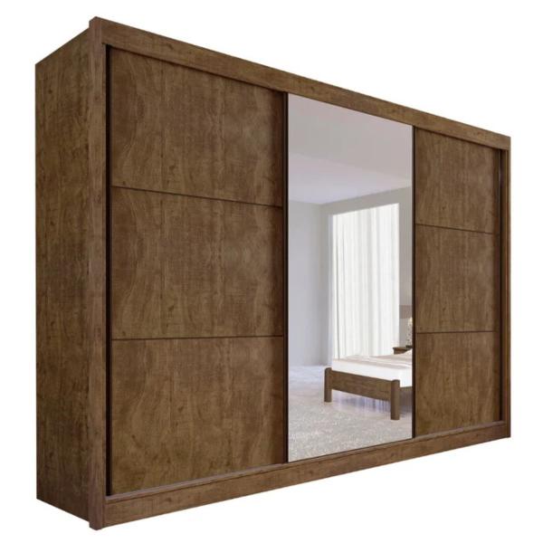 Imagem de Guarda Roupa Casal 3 Portas Com Espelho 6 Gavetas 100% MDF Los Angeles D'Doro