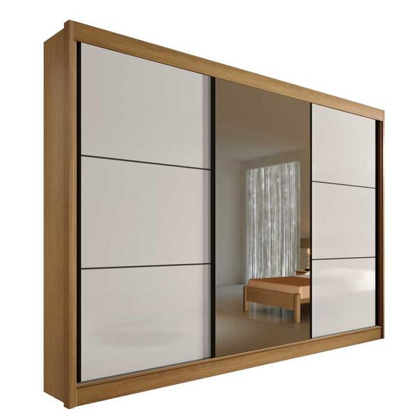 Imagem de Guarda Roupa Casal 3 Portas Com Espelho 6 Gavetas 100% MDF Los Angeles D'Doro