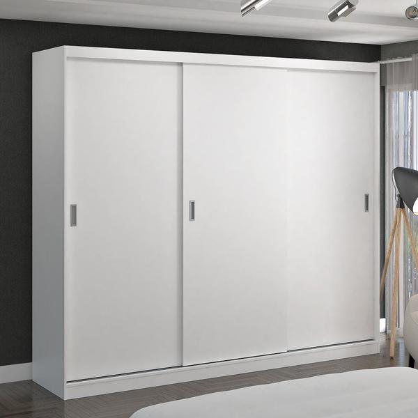 Imagem de Guarda Roupa Casal 3 Portas de Correr 264cm Winter F04 Branco - Mpozenato