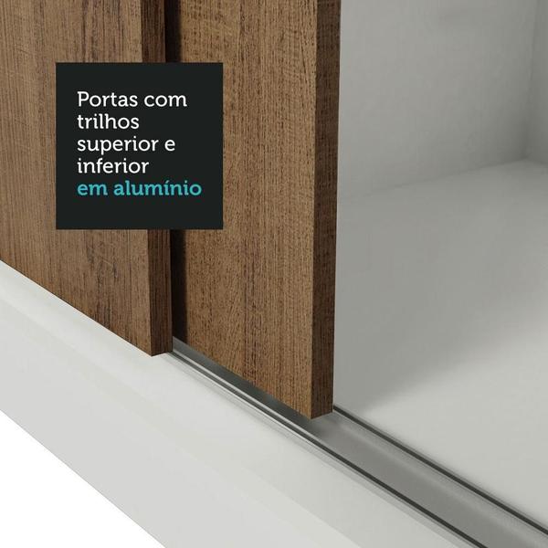 Imagem de Guarda-Roupa Casal 3 Portas de Correr Branco/Rustic Sublime Madesa