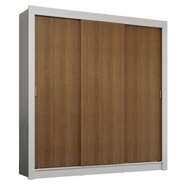 Imagem de Guarda-Roupa Casal 3 Portas de Correr Branco/Rustic Sublime Plus Madesa