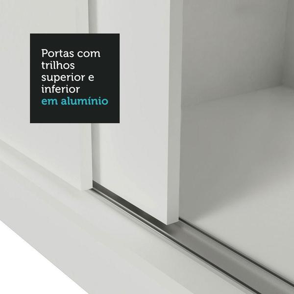 Imagem de Guarda-Roupa Casal 3 Portas de Correr com Espelho 4 Gavetas Branco Sublime Plus Madesa