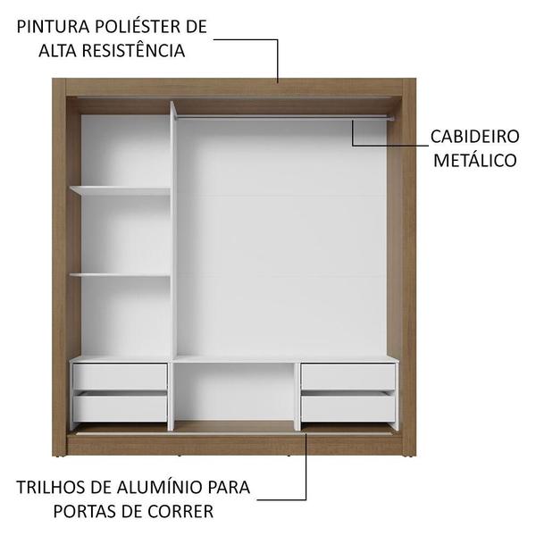 Imagem de Guarda-Roupa Casal 3 Portas de Correr com Espelho 4 Gavetas Sublime Plus Madesa