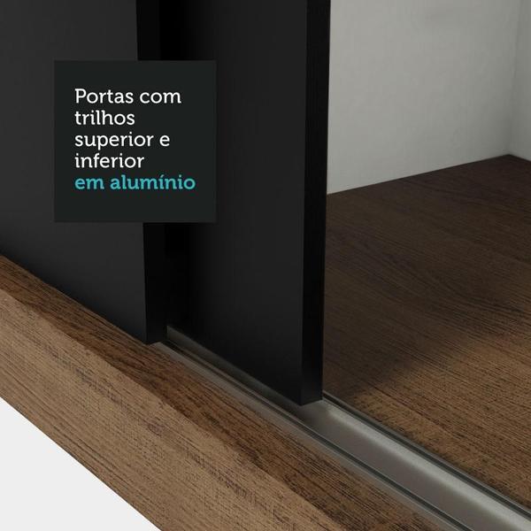 Imagem de Guarda-Roupa Casal 3 Portas de Correr com Espelho Nobre Madesa