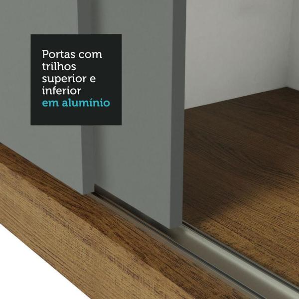 Imagem de Guarda-Roupa Casal 3 Portas de Correr com Espelho Reno Madesa