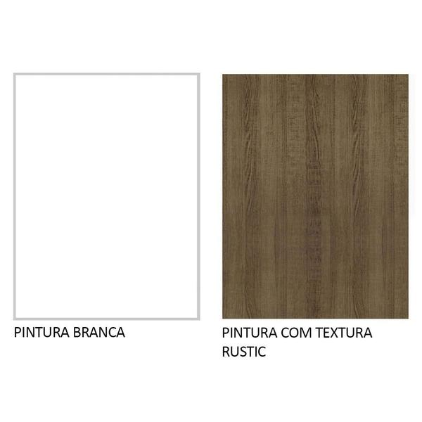 Imagem de Guarda-Roupa Casal 3 Portas de Correr com Espelhos 4 Gavetas Branco/Rustic Sublime Plus Madesa