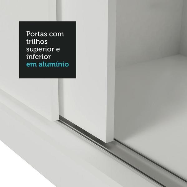 Imagem de Guarda-Roupa Casal 3 Portas de Correr de Espelho Branco Nobre Madesa