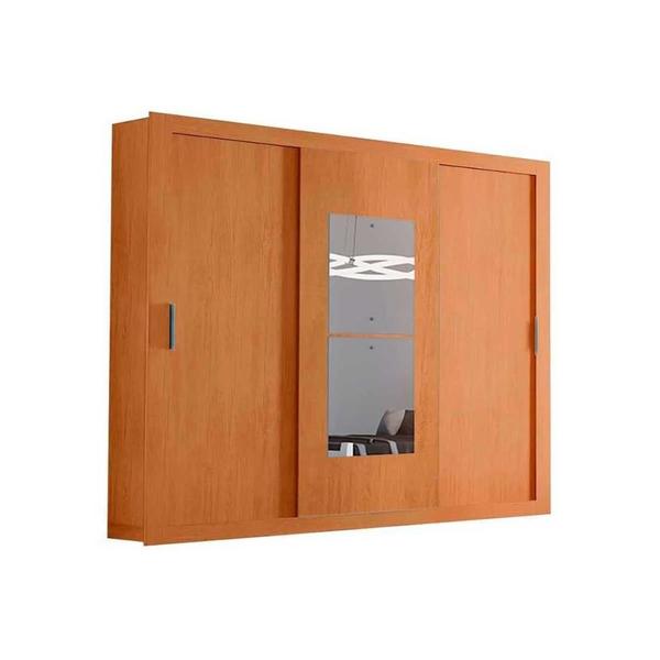 Imagem de Guarda Roupa Casal 3 Portas de Correr e 4 Gavetas c/ Espelho Veneza Premium Naturale - Rufato