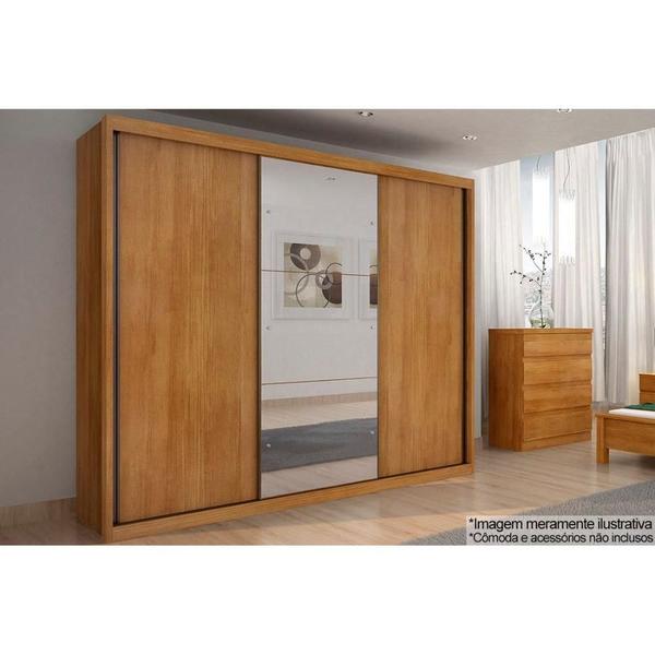 Imagem de Guarda Roupa Casal 3 Portas de Correr e 6 Gavetas c/ Espelho Paradizzo Gold Freijo Cumaru - Novo Horizonte