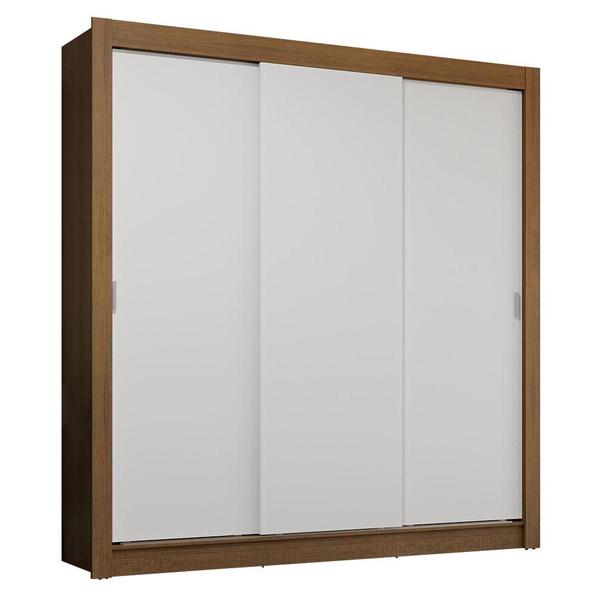 Imagem de Guarda-Roupa Casal 3 Portas de Correr Rustic/Branco Sublime Plus Madesa