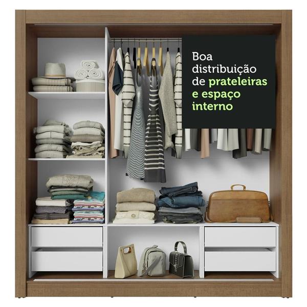 Imagem de Guarda-Roupa Casal 3 Portas de Correr Rustic/Branco Sublime Plus Madesa