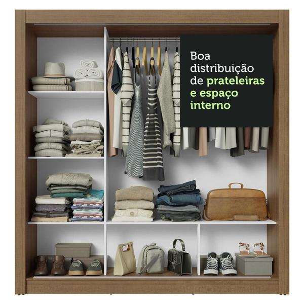 Imagem de Guarda-Roupa Casal 3 Portas de Correr Rustic/Preto Nobre Madesa