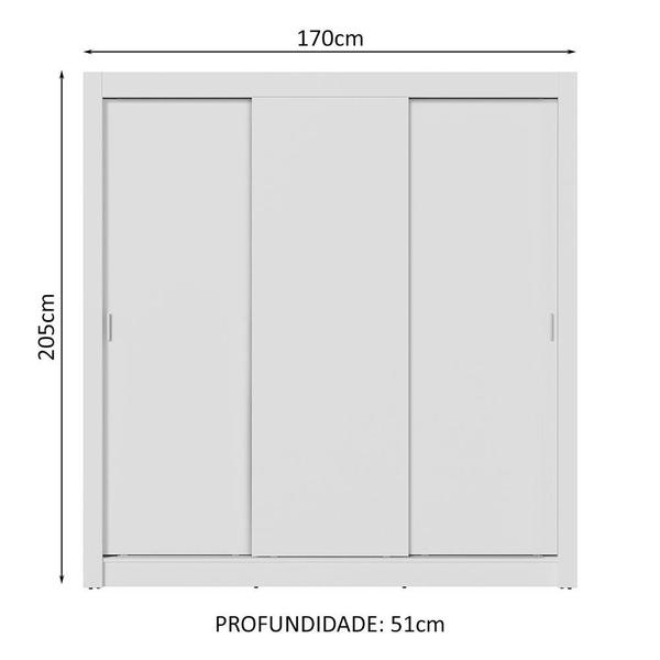 Imagem de Guarda-Roupa Casal 3 Portas de Correr Sublime Madesa