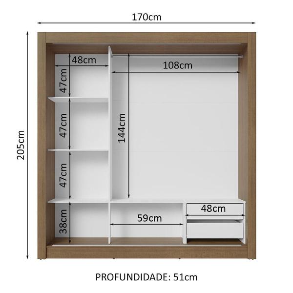 Imagem de Guarda-Roupa Casal 3 Portas de Correr Sublime Madesa