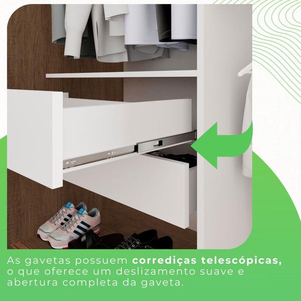 Imagem de Guarda-Roupa Casal 3 Portas Espelhado e 4 Gavetas Costa Rica Sallêto Móveis