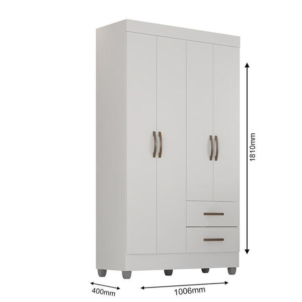 Imagem de Guarda-roupa Casal 4 Portas 2 Gavetas Lite