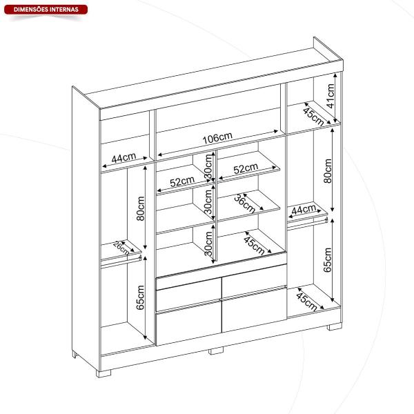 Imagem de Guarda-Roupa Casal 4 Portas 4 Gavetas Bilbao Demóbile