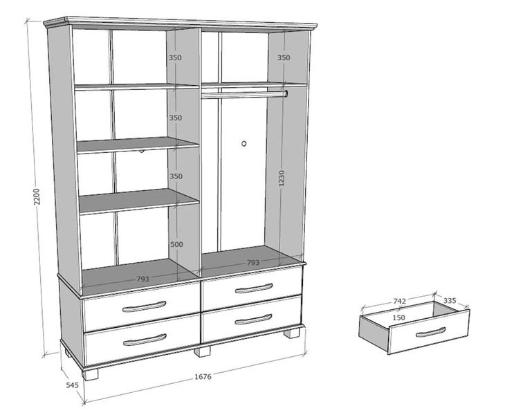 Imagem de Guarda-Roupa Casal 4 Portas 4 Gavetas Ouro