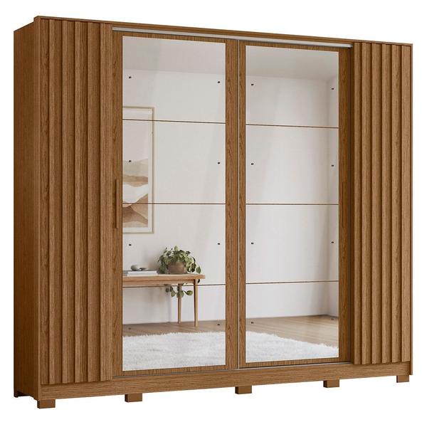 Imagem de Guarda Roupa Casal 4 Portas 8 Espelhos Jacarandá Flex Jatobá/Fendi - Albatroz