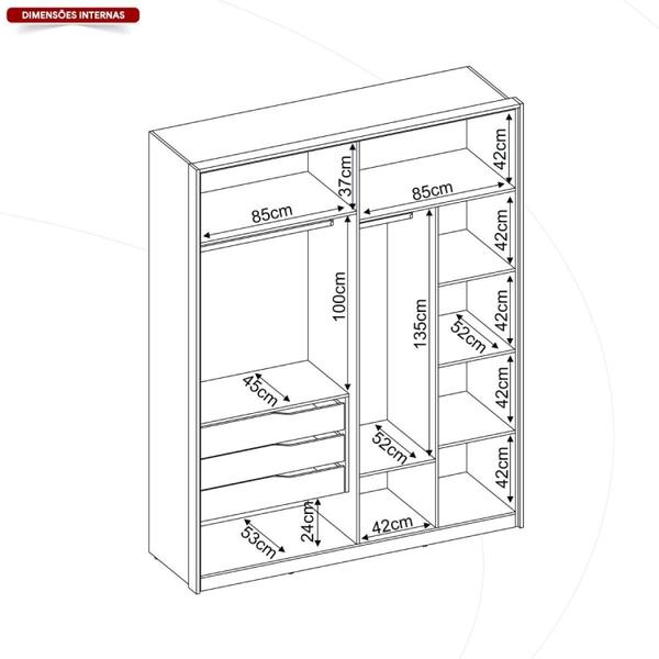 Imagem de Guarda Roupa Casal 4 Portas Attore