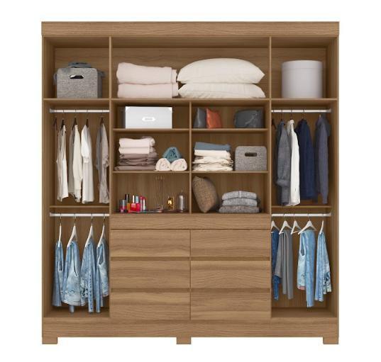 Imagem de Guarda Roupa Casal 4 Portas Cádis 66510 Amêndola Touch Demóbile - LBMSHOP