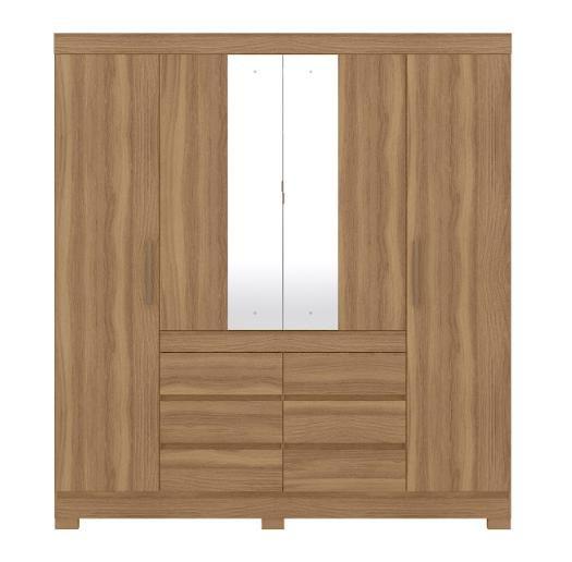 Imagem de Guarda Roupa Casal 4 Portas Cádis 66510 Amêndola Touch Demóbile - LBMSHOP