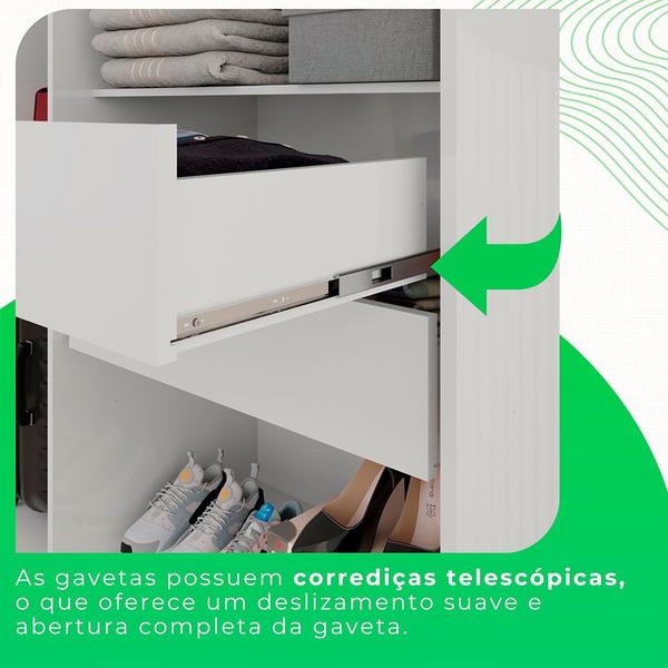 Imagem de Guarda-Roupa Casal 4 Portas com Espelho 2 Gavetas Recife Sallêto Móveis